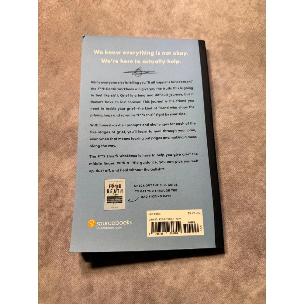 F**k Death Workbook Hardcore Grief Recovery Journal Steve Case Self-Help Book